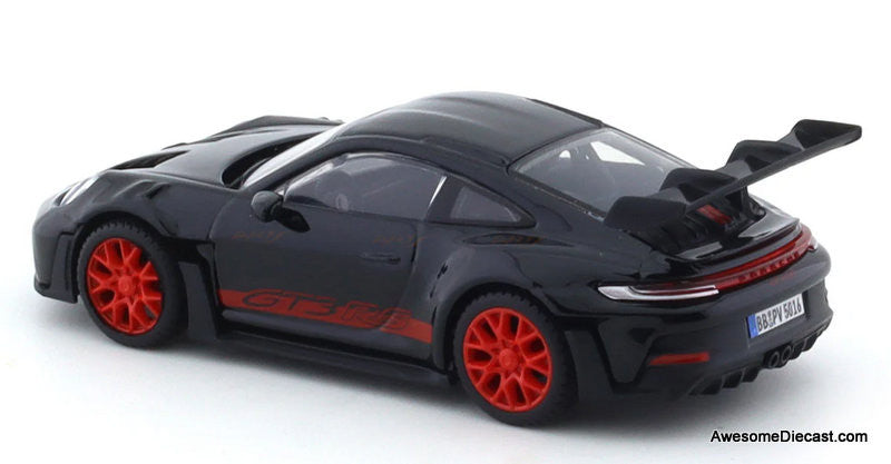 Porsche 911 GT3 RS, Black 1:43 Diecast Model Car by Burago