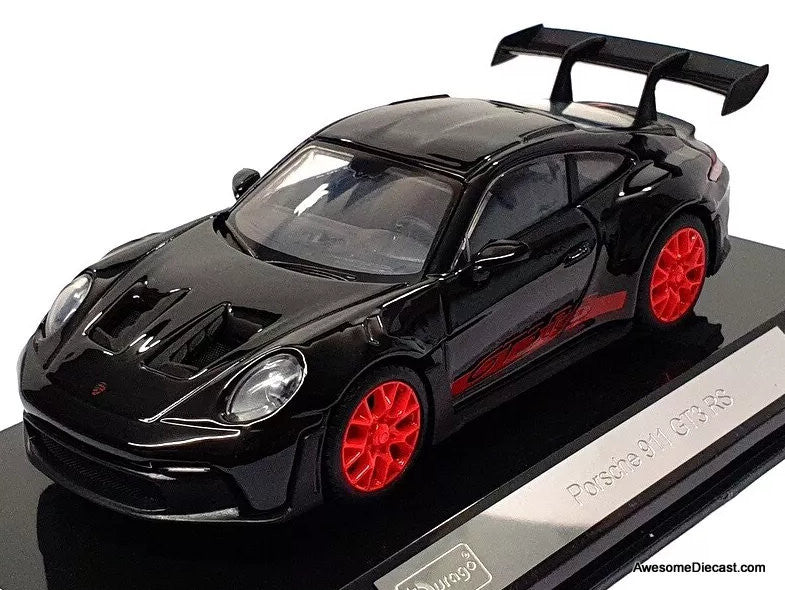 Porsche 911 GT3 RS, Black 1:43 Diecast Model Car by Burago