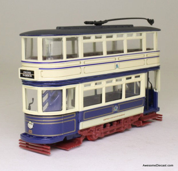 Corgi 1:72 Double Deck Tram Closed Top/Closed Platform, Sheffield Corporation: Destination, Crookes via Queens Rd
