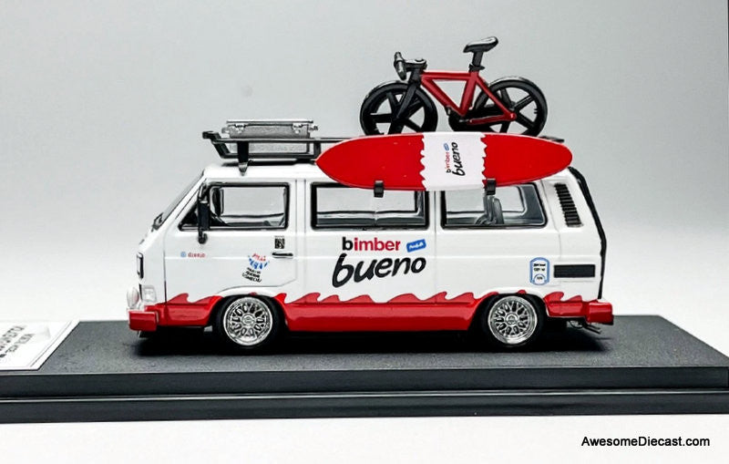 Volkswagen T3 Lowside Camper w/Accessories, Kinder Chocolate Bueno 1:64 Diecast Model Car by Mortal