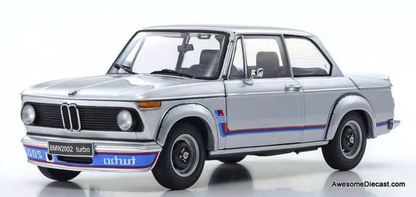 1973 BMW 2002 Turbo, Silver 1:18 Diecast Model Car by Kyosho
