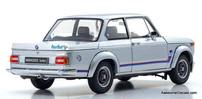 1973 BMW 2002 Turbo, Silver 1:18 Diecast Model Car by Kyosho