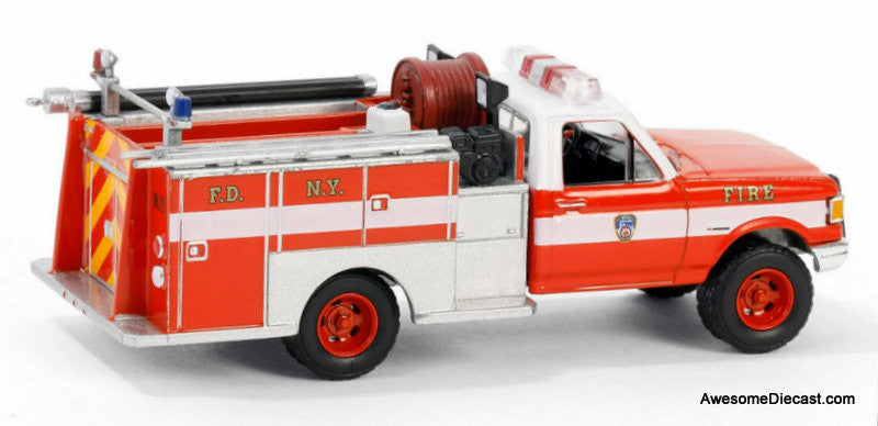 1987 Ford F-350 Mini Pumper Fire Truck (The Official Fire Department City of New York - 160th Anniversary) 1:64 Diecast Model Vehicle by Greenlight