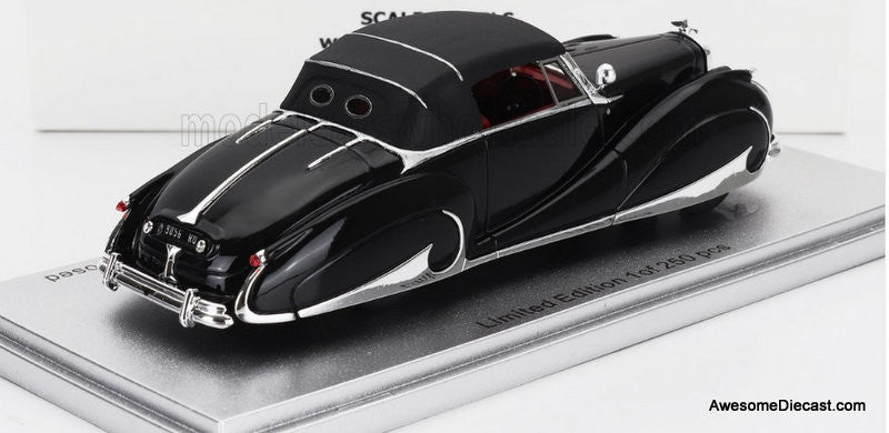 1947 Bentley MK VI sn.B25071 Franay Drophead Coupe Cabriolet (Closed Top), Black 1:43 Resin Cast Model Car by Kess
