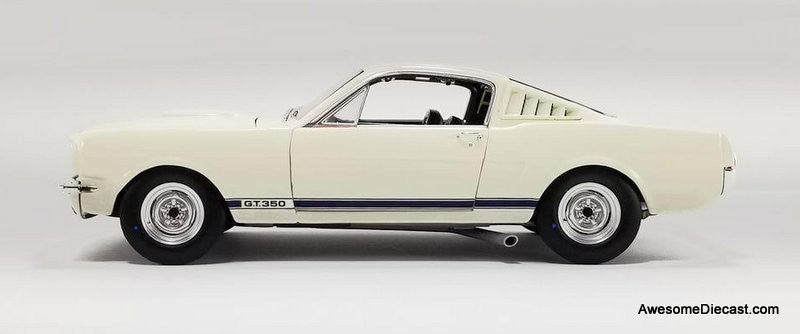 1965 Shelby GT350 (Snake On A Plane), Wimbledon White 1:18 Diecast Model Car by ACME
