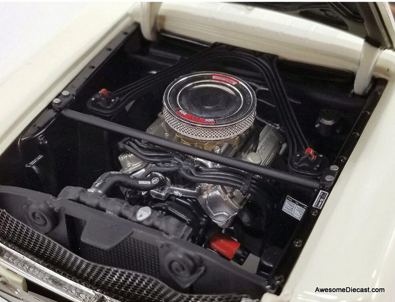 1965 Shelby GT350 (Snake On A Plane), Wimbledon White 1:18 Diecast Model Car by ACME