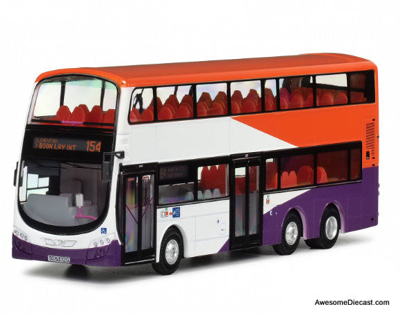 Volvo B9TL Singapore Double Decker Bus: Route 154 Boon/Lay Int 1:64 Diecast Model Bus by SG Bus
