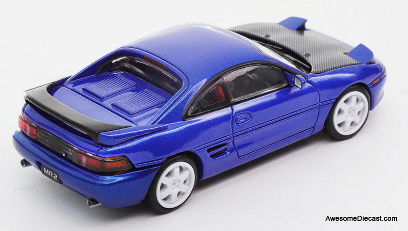 Toyota MR2 (W20), Metallic Blue/Carbon Fiber 1:64 Diecast Model Car by DCT