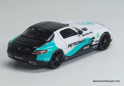 Mercedes Benz SLS Petronas Livery w/Figure 1:64 Diecast Model Car by Time Micro