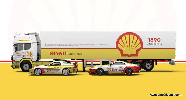 Shell Series (Mazda RX-7/Supra A80/Scania Transport Vehicle) 1:64 Diecast Model Vehicles by BriScale