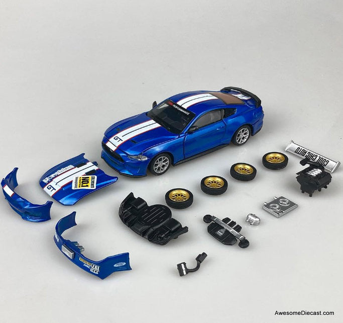 2018 Ford Mustang GT, Metallic Blue, 1:42 Diecast Model Car by CCA Models