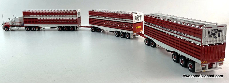 Mack Superliner Sleeper Tractor w/Livestock Road Train Trailers: Victoria River Transport 1:64 Diecast Model Truck by Highway Replicas