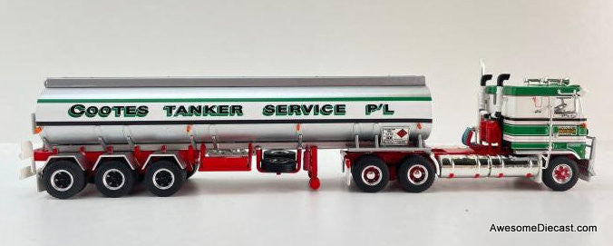 Kenworth K100 Sleeper Tractor (RHD) w/Tanker Trailer: Cootes Tanker Service 1:64 Diecast Model Truck by Highway Replicas