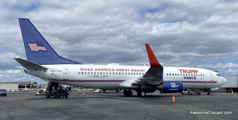 Boeing 737-800: Trump/Vance (Reg #N917XA) 1:200 Diecast Model