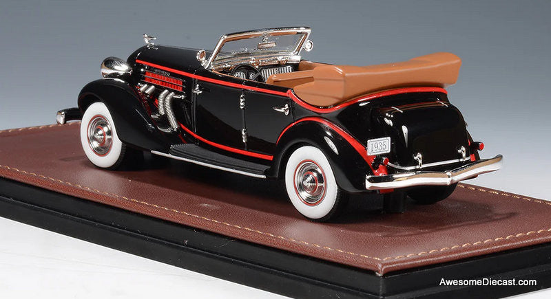 1935 Auburn 851 Super Charged Phaeton Convertible, Black 1:43 Resin Cast Model by GLM