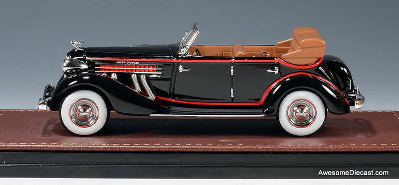1935 Auburn 851 Super Charged Phaeton Convertible, Black 1:43 Resin Cast Model by GLM