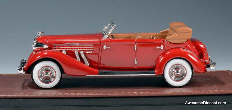 1935 Auburn 851 Super Charged Phaeton Convertible, Red 1:43 Resin Cast Model by GLM