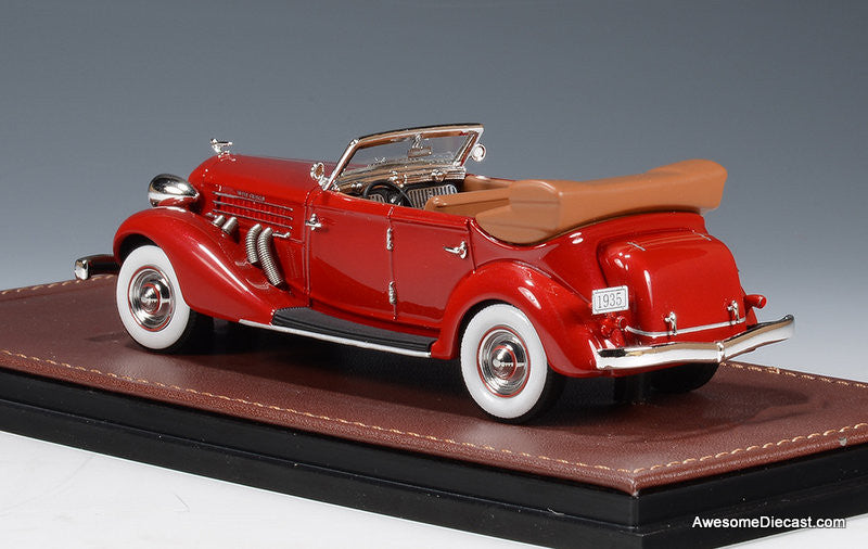 1935 Auburn 851 Super Charged Phaeton Convertible, Red 1:43 Resin Cast Model by GLM