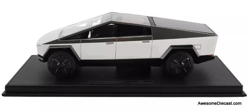 Tesla Cyber Truck, Stainless Steel 1:18 Resin Cast Model by Top