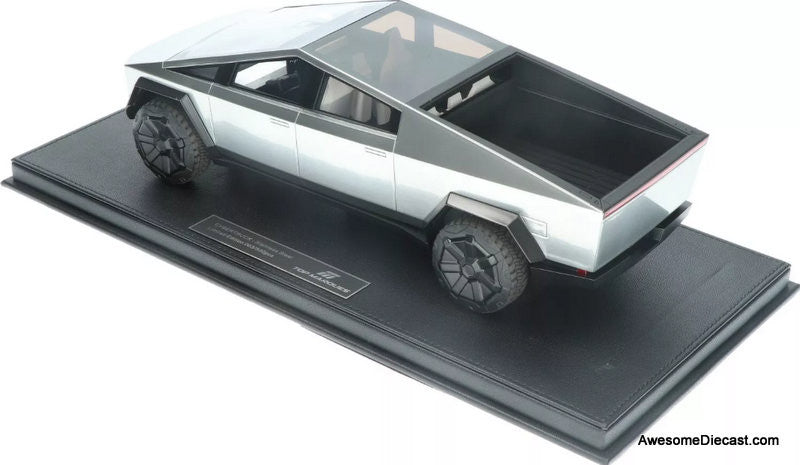 Tesla Cyber Truck, Stainless Steel 1:18 Resin Cast Model by Top Marques
