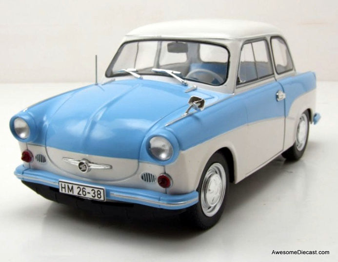 1958 Trabant P50 Trabbi, Light Blue/White 1:18 Diecast Model Car by Solido