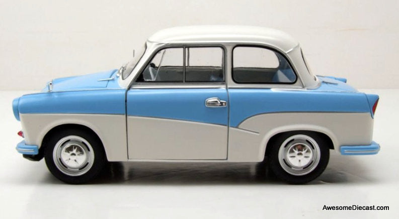 1958 Trabant P50 Trabbi, Light Blue/White 1:18 Diecast Model Car by Solido