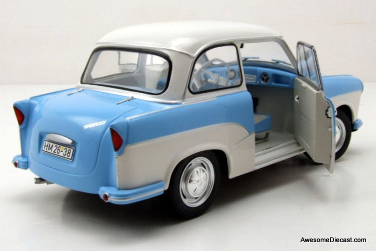 1958 Trabant P50 Trabbi, Light Blue/White 1:18 Diecast Model Car by Solido