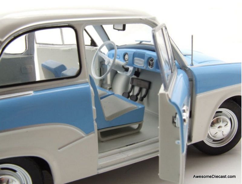 1958 Trabant P50 Trabbi, Light Blue/White 1:18 Diecast Model Car by Solido