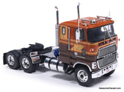 Ford COE 9000 Sleeper Tractor, Brown/Tan 1:64 Diecast Model Truck by IXO