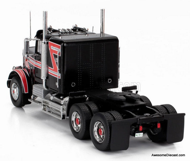 1977 Freightliner FLC 120 64T Sleeper Tractor, Black Custom 1:43 Diecast Model Truck by IXO