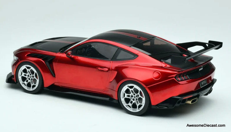 2025 Ford Mustang GTD, Metallic Red/Carbon Fiber 1:18 Diecast Model Car by IXO