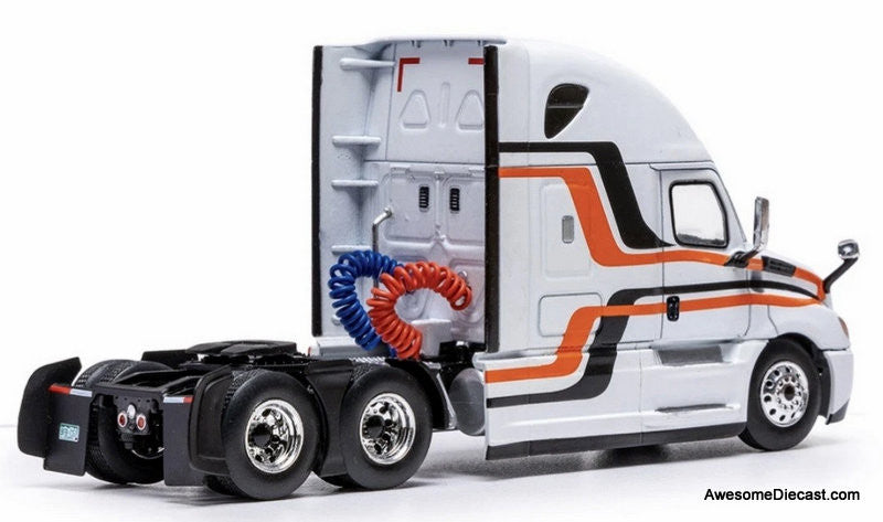 2018 Freightliner Cascadia Hightop Sleeper Tractor, White/Custom 1:64 Diecast Model Truck by IXO