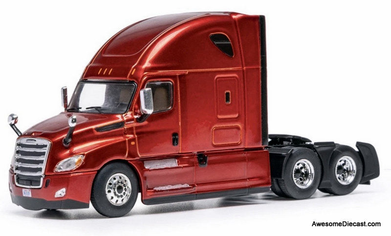 2018 Freightliner Cascadia Hightop Sleeper Tractor, Metallic Red 1:64 Diecast Model Truck by IXO