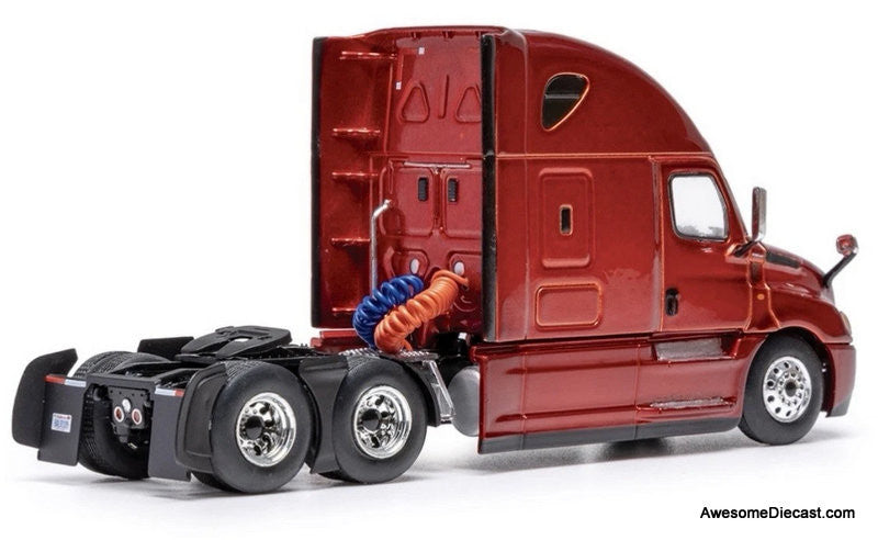 2018 Freightliner Cascadia Hightop Sleeper Tractor, Metallic Red 1:64 Diecast Model Truck by IXO