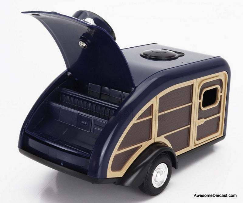 1966 Chevrolet C-10 Fleetside Pick-Up w/Roulotte Camper Trailer, 1:24 Diecast Model Vehicle by Motor Max