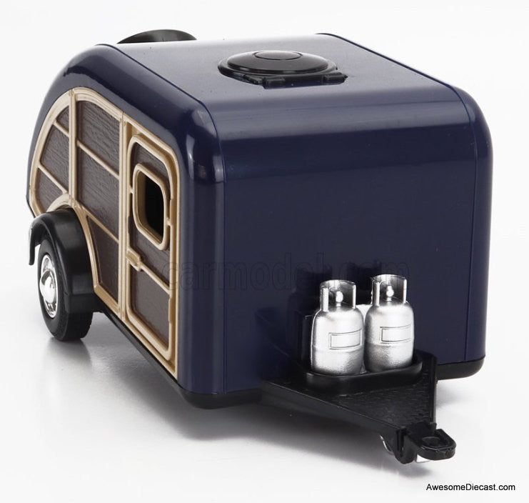 1966 Chevrolet C-10 Fleetside Pick-Up w/Roulotte Camper Trailer, 1:24 Diecast Model Vehicle by Motor Max