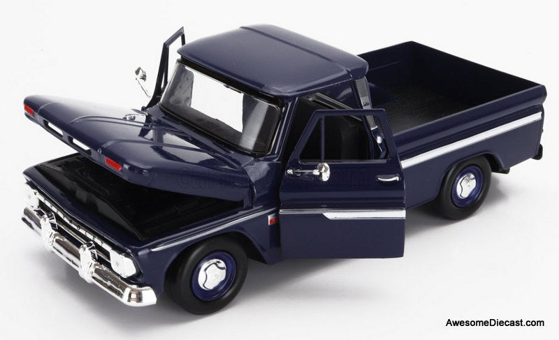 1966 Chevrolet C-10 Fleetside Pick-Up w/Roulotte Camper Trailer, 1:24 Diecast Model Vehicle by Motor Max