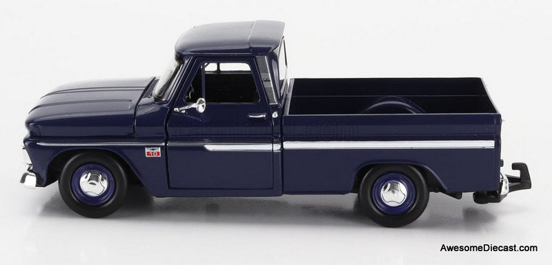 1966 Chevrolet C-10 Fleetside Pick-Up w/Roulotte Camper Trailer, 1:24 Diecast Model Vehicle by Motor Max