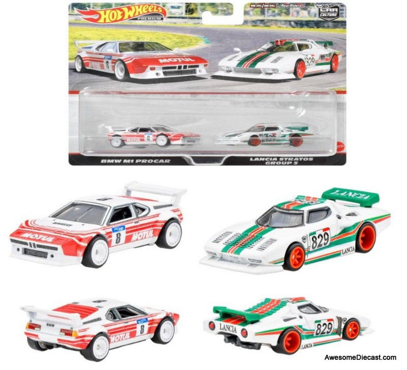 Hot Wheels Premium BMW M1 Procar & Lancia Stratos Group 5 1:64 Diecast Model Car by Hot Wheels