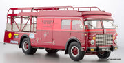 1957 Fiat 642 RN2 Bartoletti Ferrari Race Car Transporter, Dark Red 1:18 Diecast Model Truck by CMR