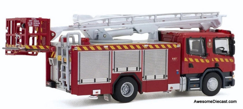 Scania Hydraulic Platform Fire Truck: HKFSD 1:76 Diecast Model Vehicle by Tiny