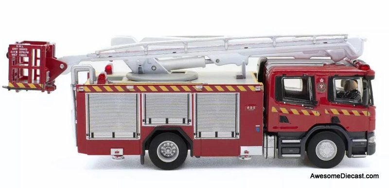 Scania Hydraulic Platform Fire Truck: HKFSD 1:76 Diecast Model Vehicle by Tiny