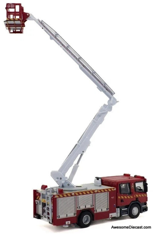Scania Hydraulic Platform Fire Truck: HKFSD 1:76 Diecast Model Vehicle by Tiny