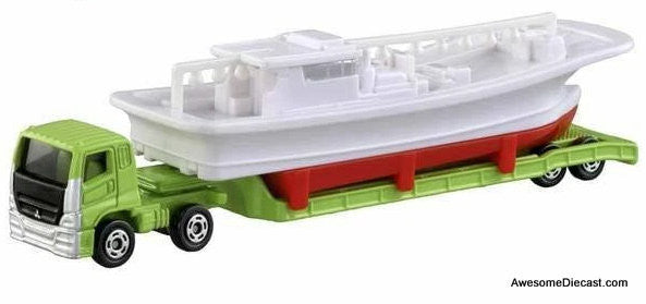 Mitsubishi Fuso Day Cab w/Fishing Boat Transporter Diecast Model Vehicle by Takara Tomy