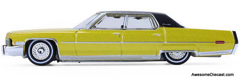 1971 Cadillac Sedan DeVille Lowrider, Metallic Gold 1:64 Diecast Model Car by Greenlight
