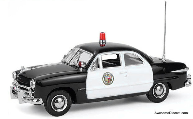 1949 Ford Custom Police Car: LAPD 1:43 Diecast Model Car by Greenlight