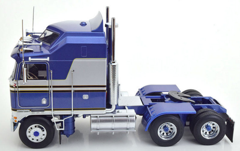 1976 Kenworth K100 Aerodyne Tractor, Metallic Blue 1:18 Diecast Model Truck by Road Kings