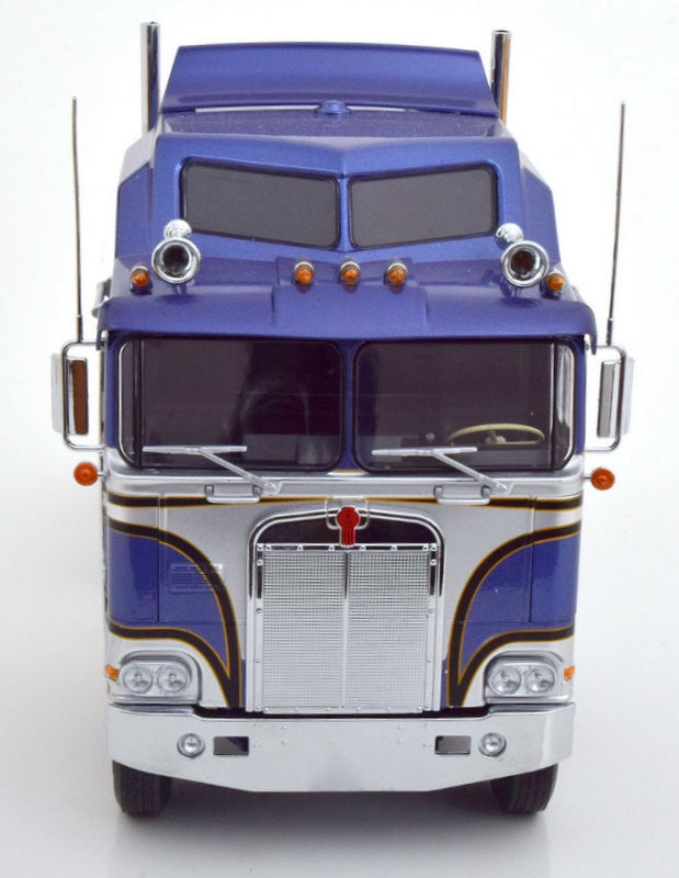 1976 Kenworth K100 Aerodyne Tractor, Metallic Blue 1:18 Diecast Model Truck by Road Kings