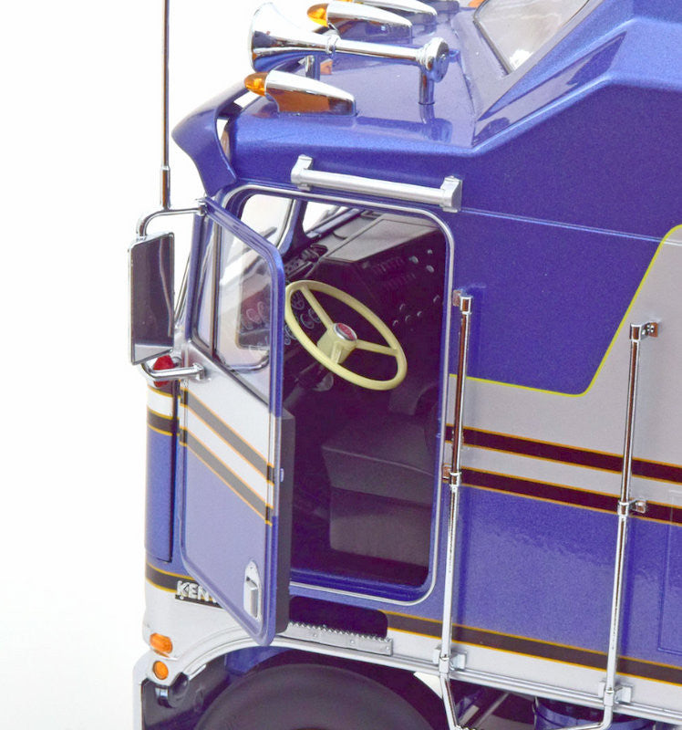 1976 Kenworth K100 Aerodyne Tractor, Metallic Blue 1:18 Diecast Model Truck by Road Kings