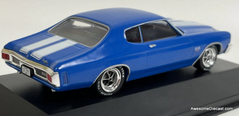 1970 Chevrolet Chevelle SS 454, Blue/White Stripe 1:43 Diecast Model Car by DeAgostini
